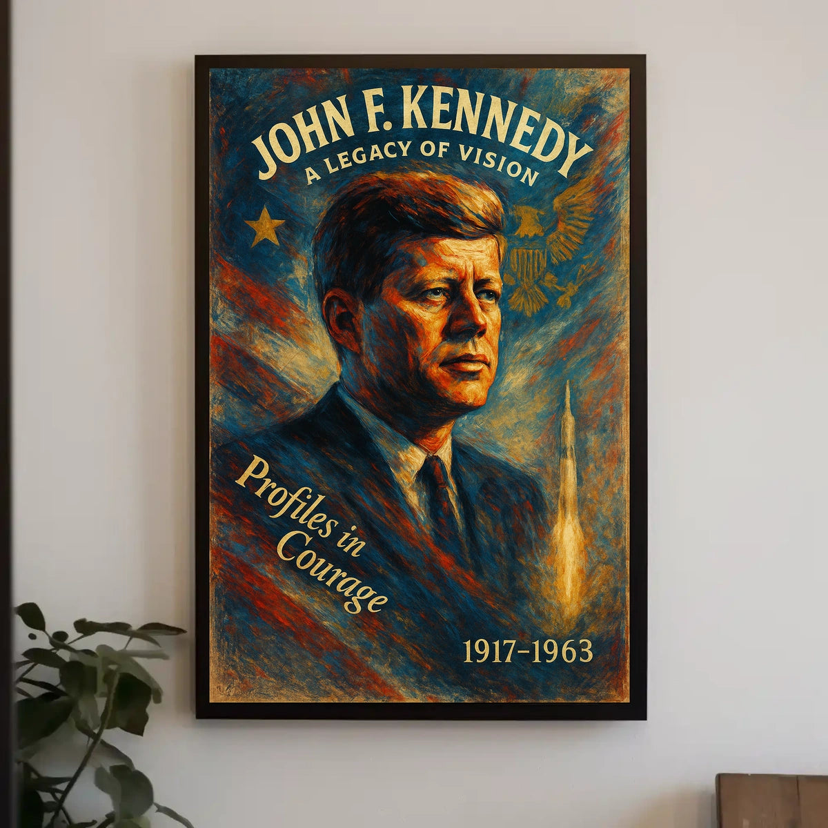 Patriotic Leadership Visionary Space Exploration Art Poster
