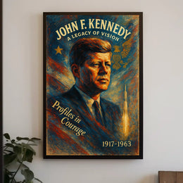 Patriotic Leadership Visionary Space Exploration Art Poster