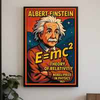 Albert Einstein Relativity Theory Scientific Concept Vintage Educational Wall Art Poster