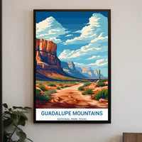 Guadalupe Mountains Vintage Art National Park Poster