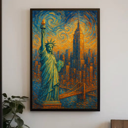 Starry Night Over New York Poster Timeless Urban Home Decor