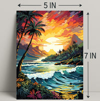 Tropical Sunset Serenity Poster
