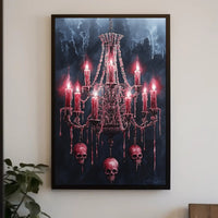 Gothic Chandelier Of Skulls Poster