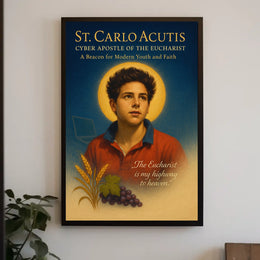 St. Carlo Acutis Cyber Apostle of the Eucharist Poster