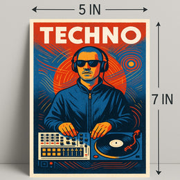 Techno Vibes Poster PosterGoat