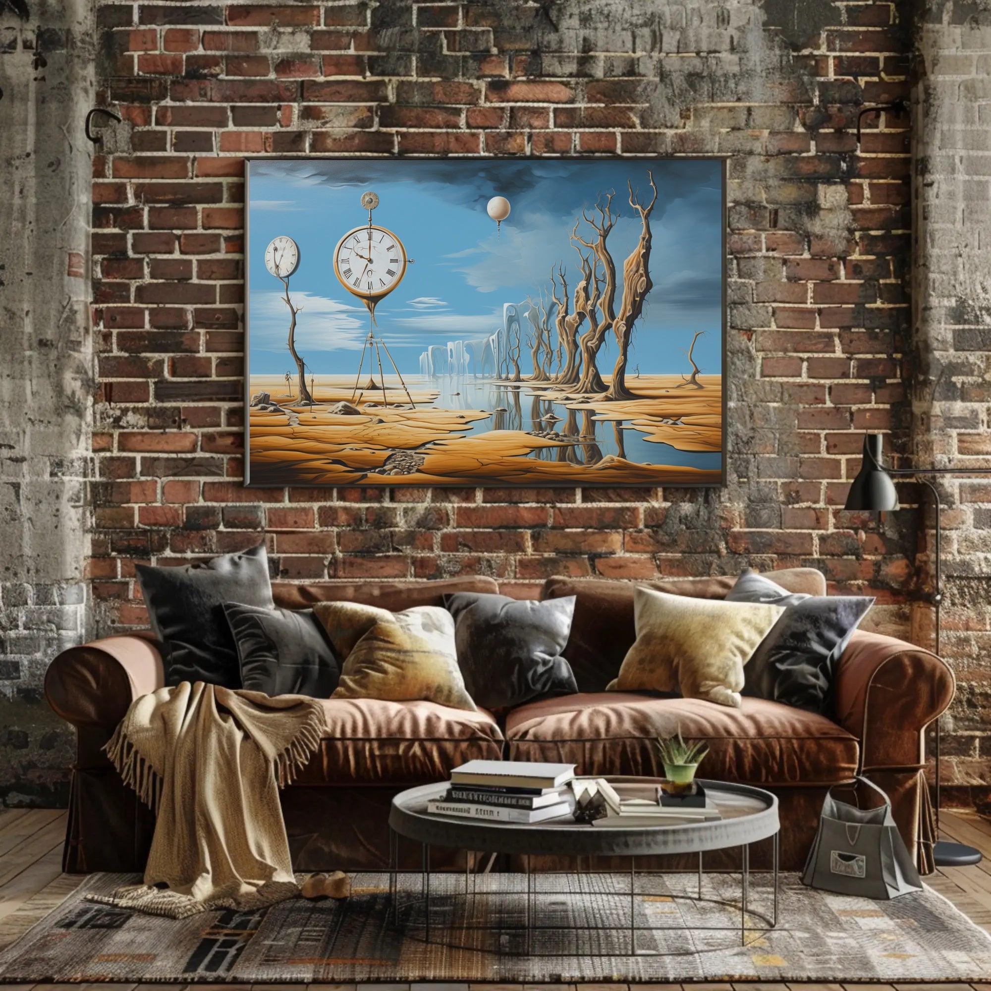 Surreal Time Distortion Desert Artistic Poster