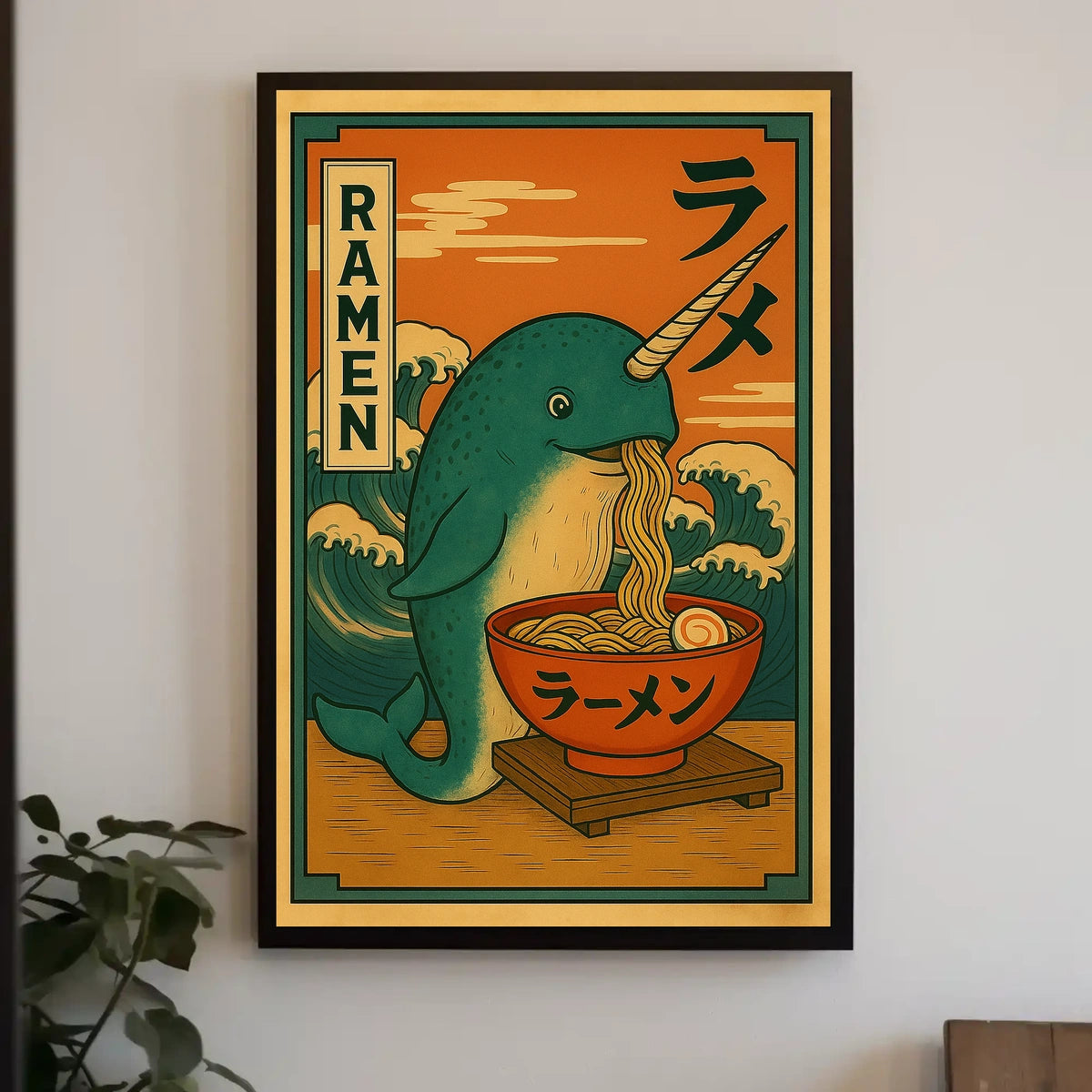 Narwhal Ramen Delight Poster