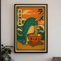 Narwhal Ramen Delight Poster