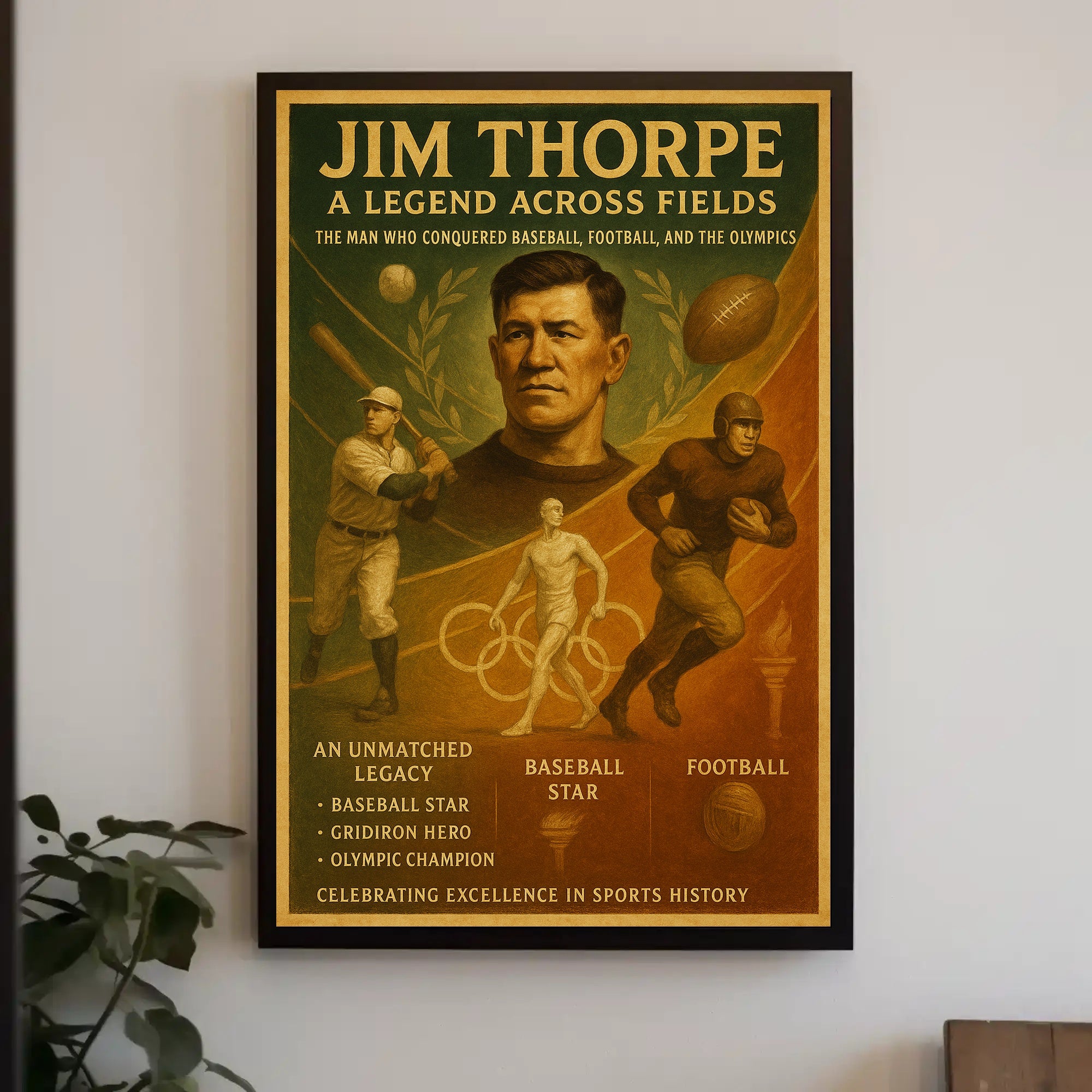 Jim Thorpe A Legend Across Fields Poster PosterGoat