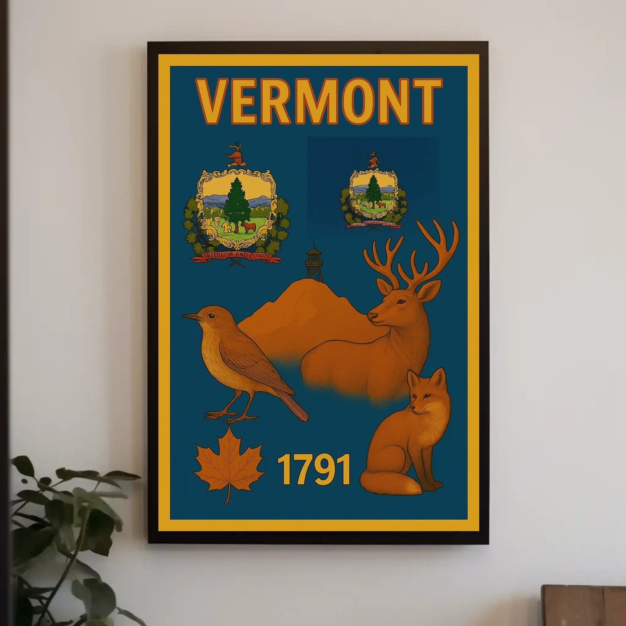 Vermont Vintage Nature Poster - Cultural or Heritage Poster