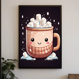 Kawaii Hot Chocolate Mug Illustration Art Poster