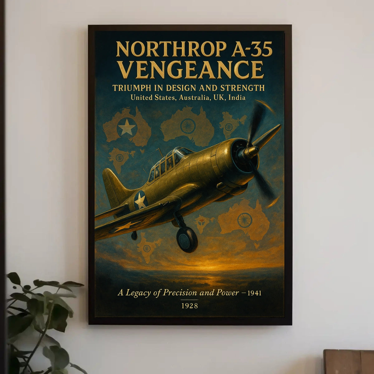 Northrop A-35 Vengeance WWII Aviation Poster Art