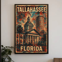 Tallahassee Capitol Retro Collector Poster