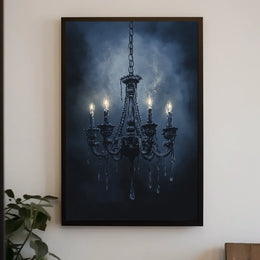 Vintage Chandelier Gothic Art Print Poster