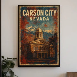 Carson City Nevada Skyline Realism Wanderlust Poster