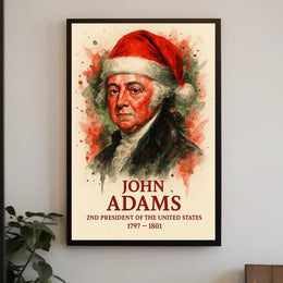 John Adams Watercolor Art Print, Historical or Presidential Poster