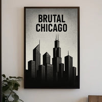 Bold Black-and-White Chicago Skyline Urban or Cityscape Poster
