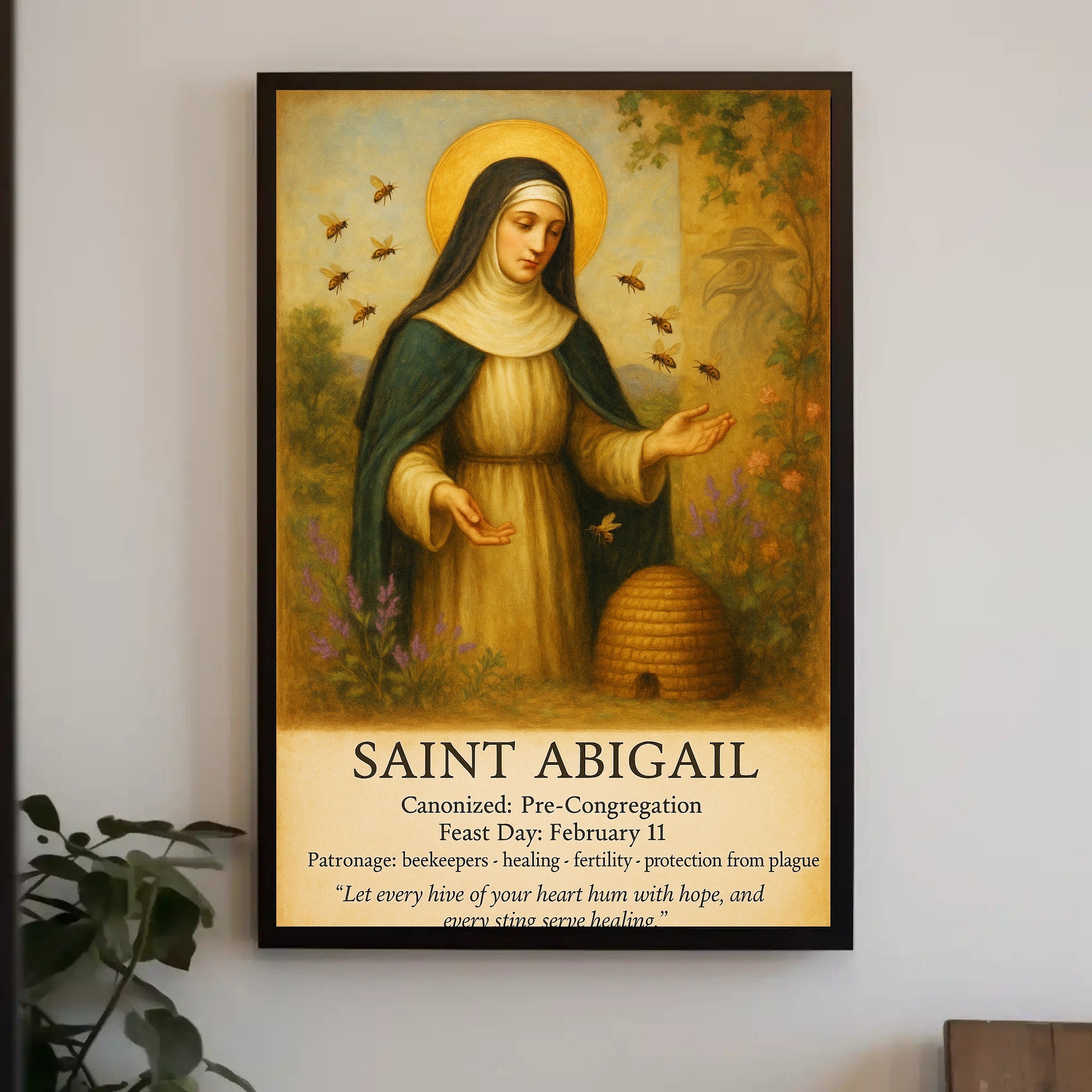 Saint Abigail Patron of Beekeepers Poster