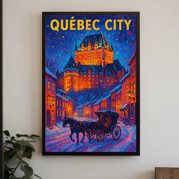 Québec City Winter Scene Poster