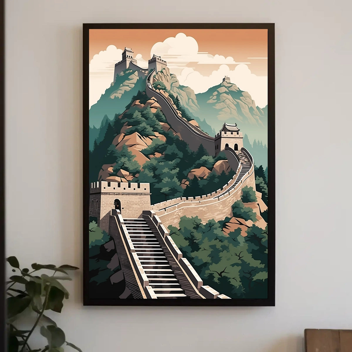 Majestic View of China's Great Wall Cultural Heritage Poster