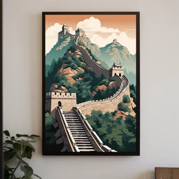 Majestic View of China's Great Wall Cultural Heritage Poster