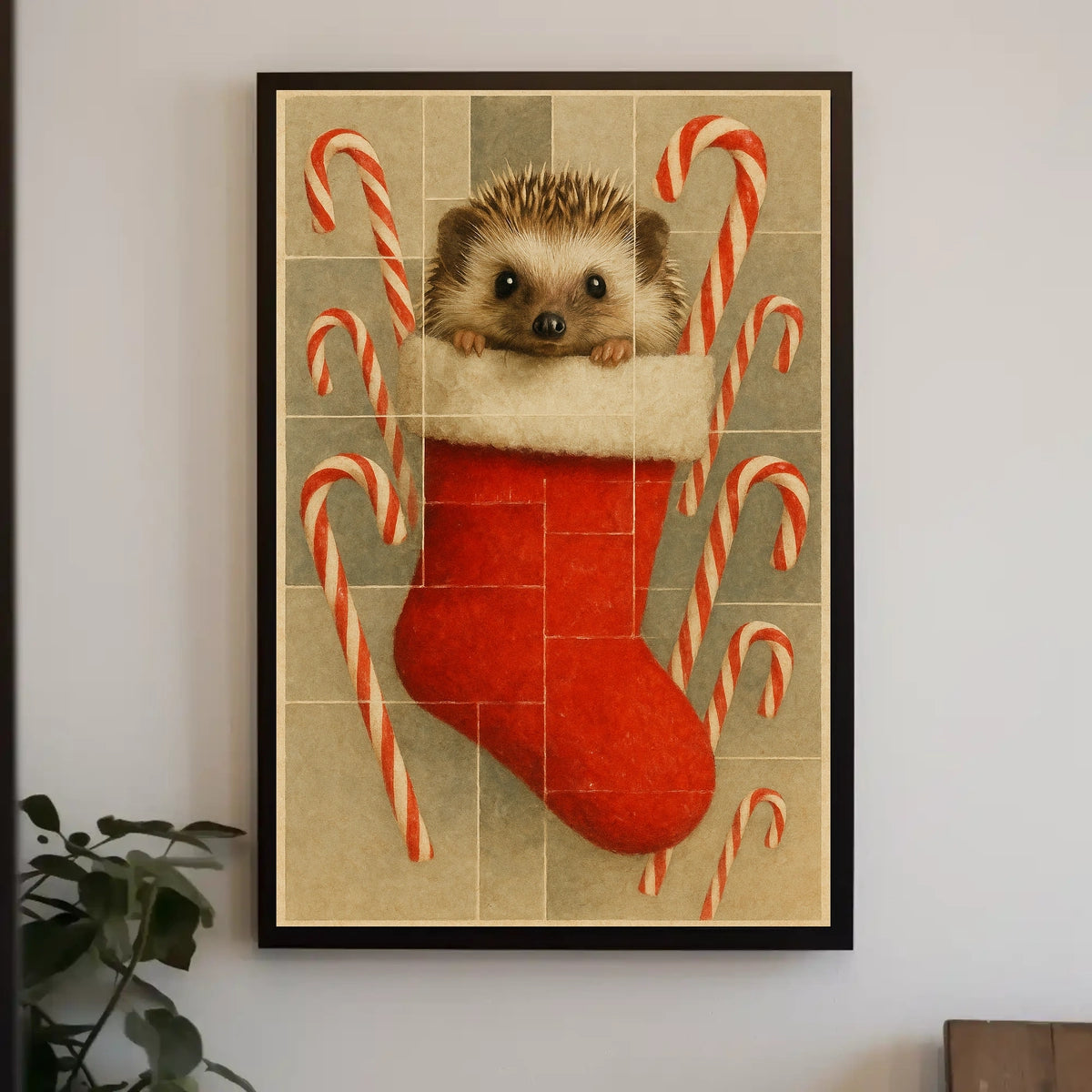Festive Hedgehog Surprise Poster