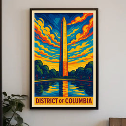 District of Columbia Vibrant Skyline Poster