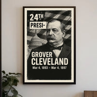 Grover Cleveland Vintage Monochrome Historical or Presidential Poster
