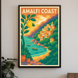 Amalfi Coast Dreamscape Poster For Coastal Decor Lovers