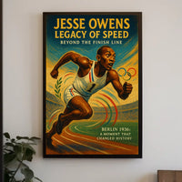 Jesse Owens Triumph 1936 Olympics Vintage Art Poster