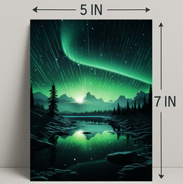 Aurora Over Tranquil Landscape Poster