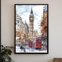 UK London Big Ben Street View Poster