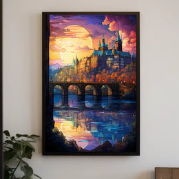 Enchanted Castle Gothic Spires Travel Poster