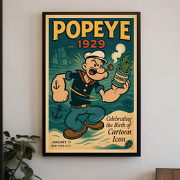 Classic Popeye Nostalgia with Vintage Nautical Theme Pop Culture Poster