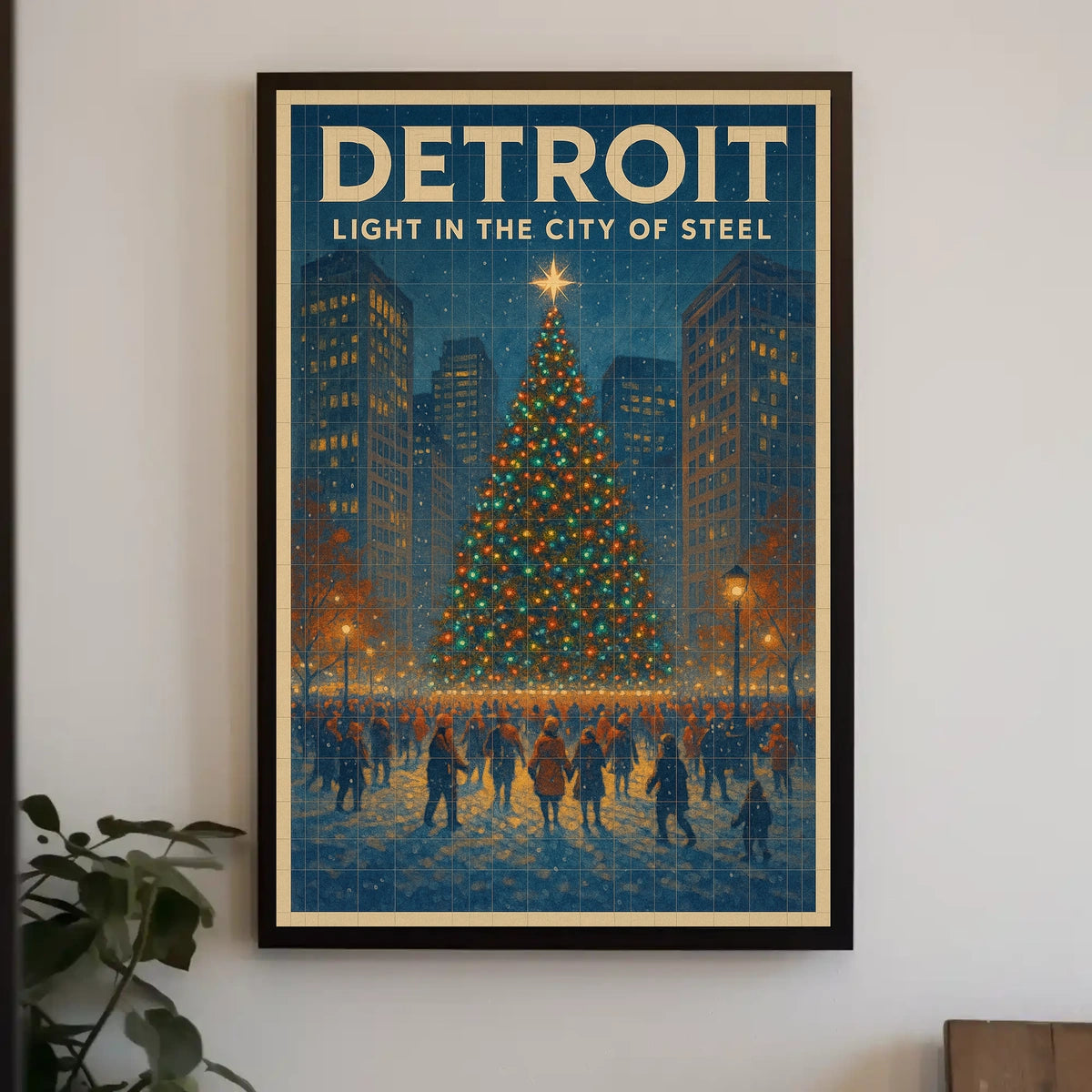 Detroit Light In The City Of Steel Poster