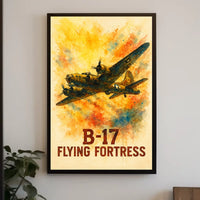 B-17 Flying Fortress Vintage Aviation Art Poster
