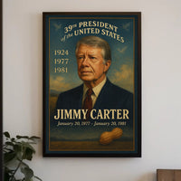 Jimmy Carter 39th President Wall Art Vintage Portrait Print PosterGoat