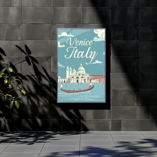 Venice, Italy - Gondola Vintage Style Poster