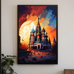 Vibrant St. Basil's Cathedral Travel Art Poster