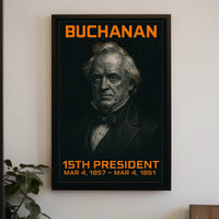 James Buchanan 15th President of the United States Techno Schematic Poster