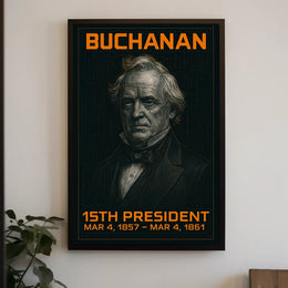 James Buchanan 15th President of the United States Techno Schematic Poster
