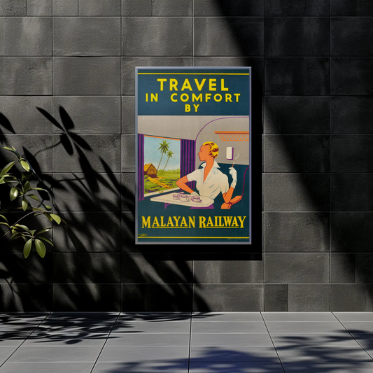 Malayan Railway - Travel in Comfort Vintage Travel Poster
