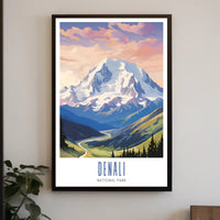 Denali National Park Scenic Travel Poster Print