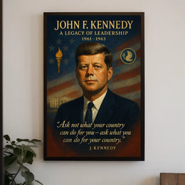 John F. Kennedy Patriotic Vintage Poster Art
