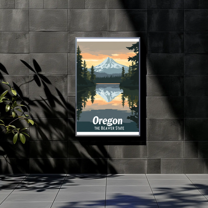 Oregon - The Beaver State Vintage Travel Poster
