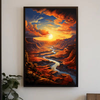 Sunset Over The Canyon Poster