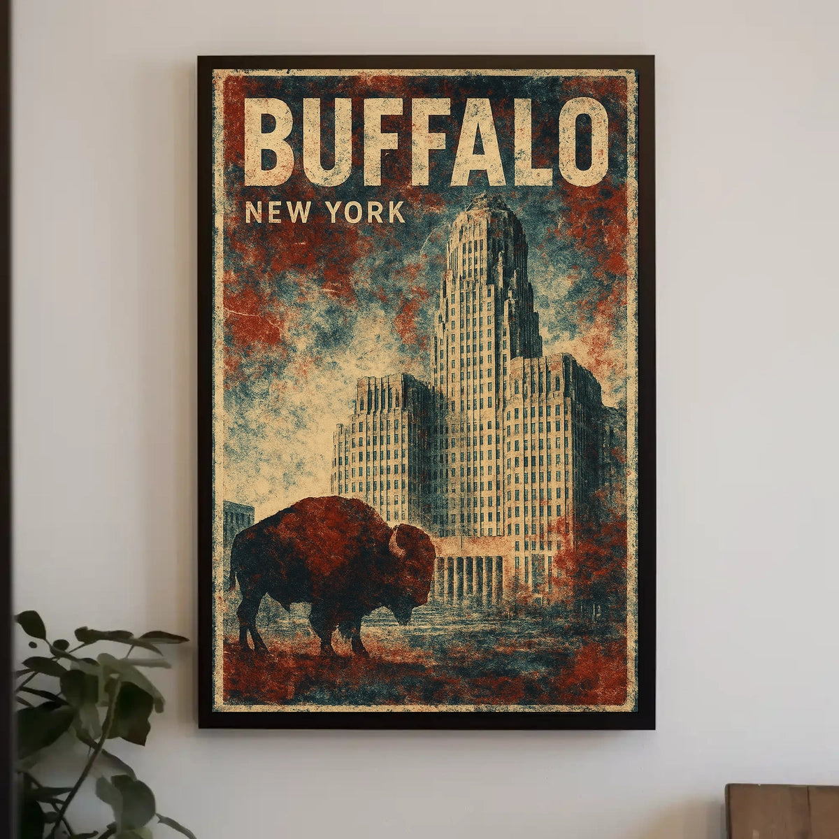 Buffalo Cityscape Wanderlust Minimalist Poster