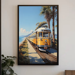 Coastal Train Journey Poster