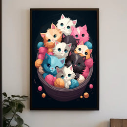 Basket Of Kittens Poster