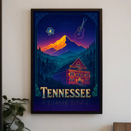 Tennessee Dreamscape Poster Vintage Travel Wall Art